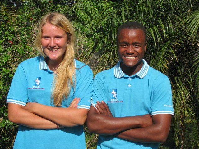 Rachel Middleton assisting Swazi coach Wilson Dlamini